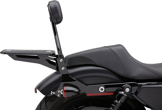 Cobra Black 14" Round Backrest Kit 2004-2019 Harley Sportster Iron Forty Eight