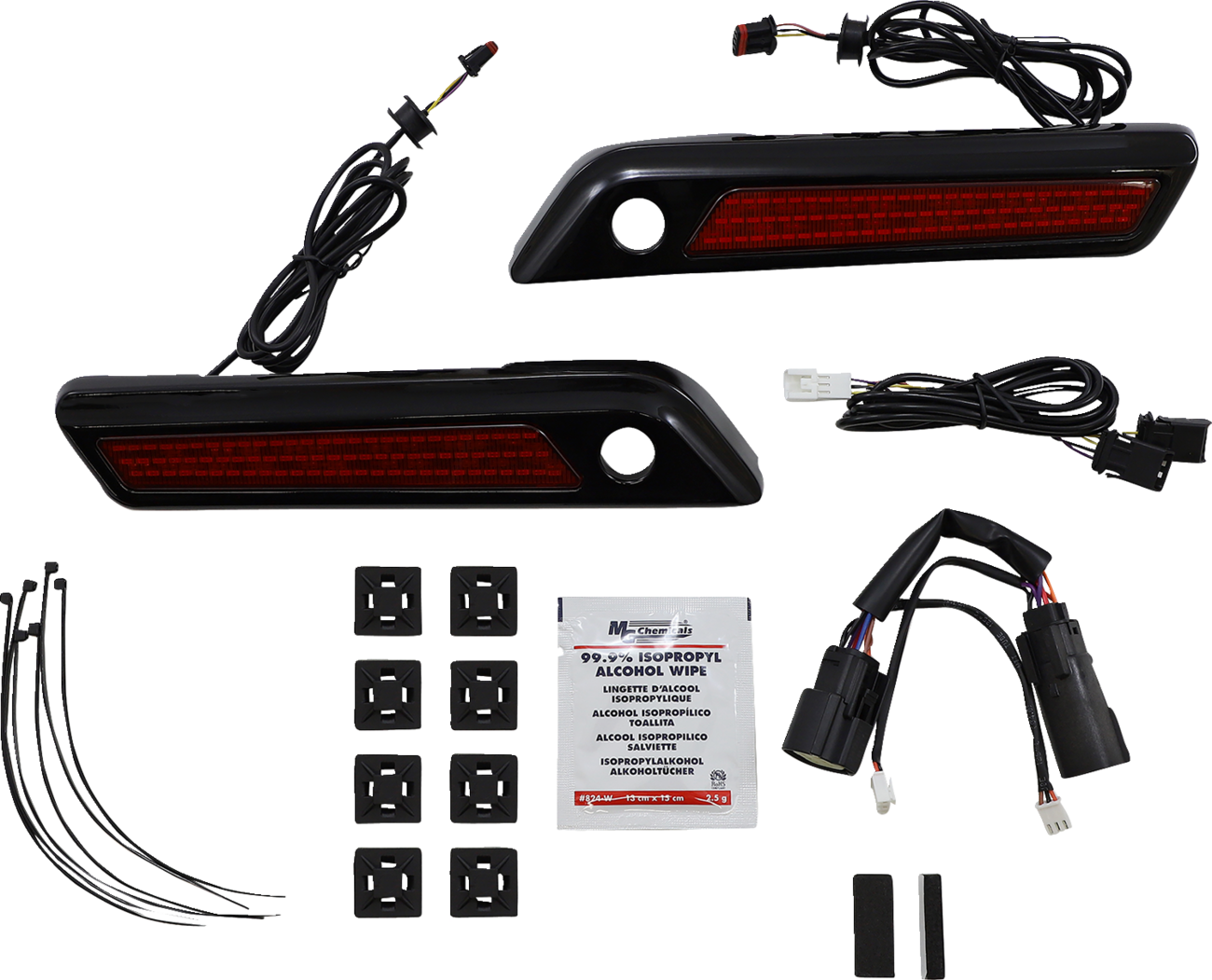 Custom Dynamics LED Black Saddlebag Latch Lights for 2014-24 Harley Touring FLHR