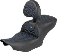 Saddlemen Roadsofa Blue Tri Gripper Seat & Backrest for 2023-2025 Harley Touring