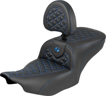 Saddlemen Roadsofa Blue Tri Gripper Seat & Backrest for 2023-2025 Harley Touring