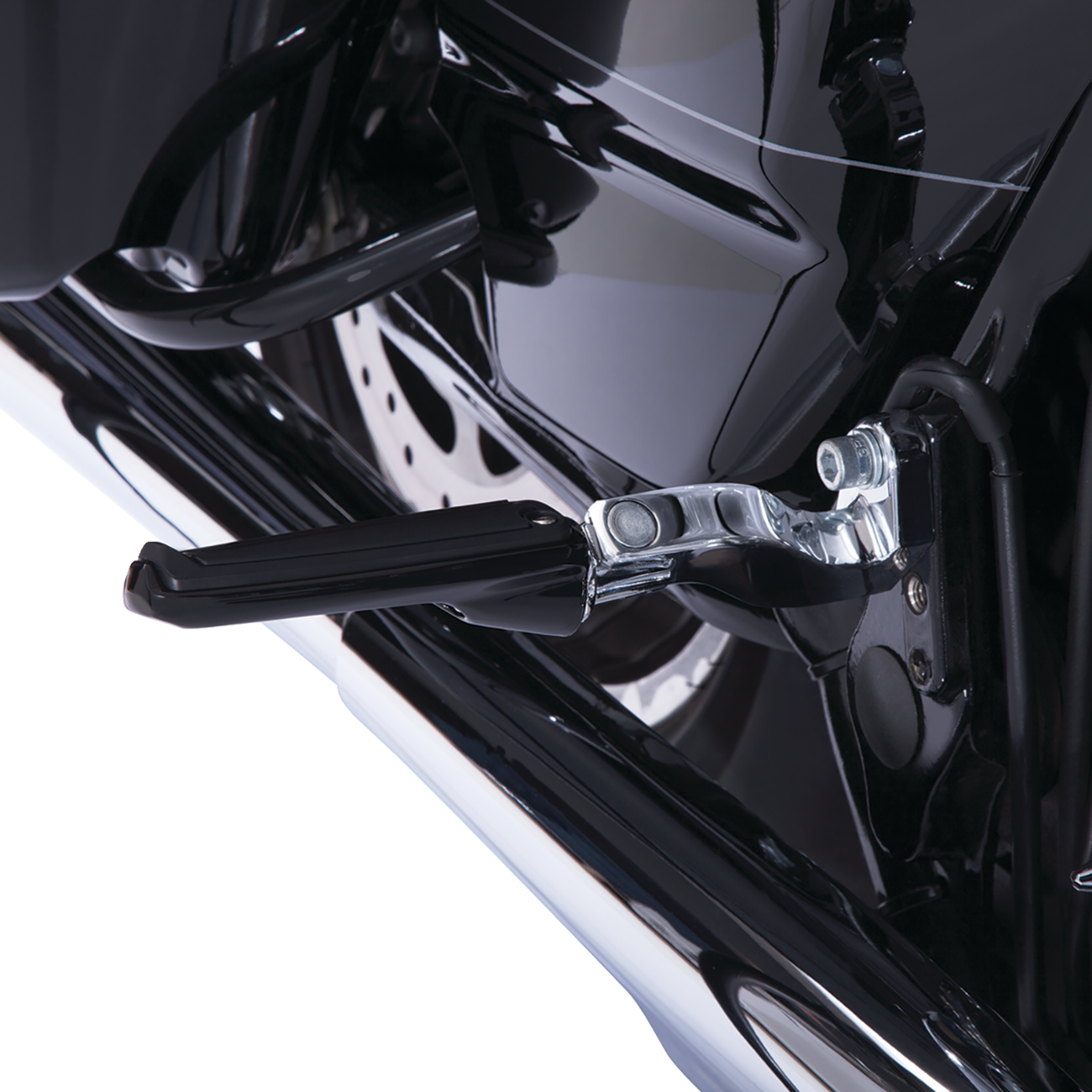 Ciro Black Rail Driver Passenger Universal Male-Mount Motorcycle Foot Pegs 61022