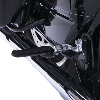 Ciro Black Rail Driver Passenger Universal Male-Mount Motorcycle Foot Pegs 61022