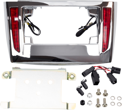 Ciro Chrome Motorcycle LED License Plate Frame 2009-2024 Harley Trike Tri Glide