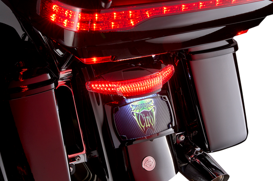 Ciro Latitude Black Tail Light & License Plate Mount for 2014-24 Harley Touring