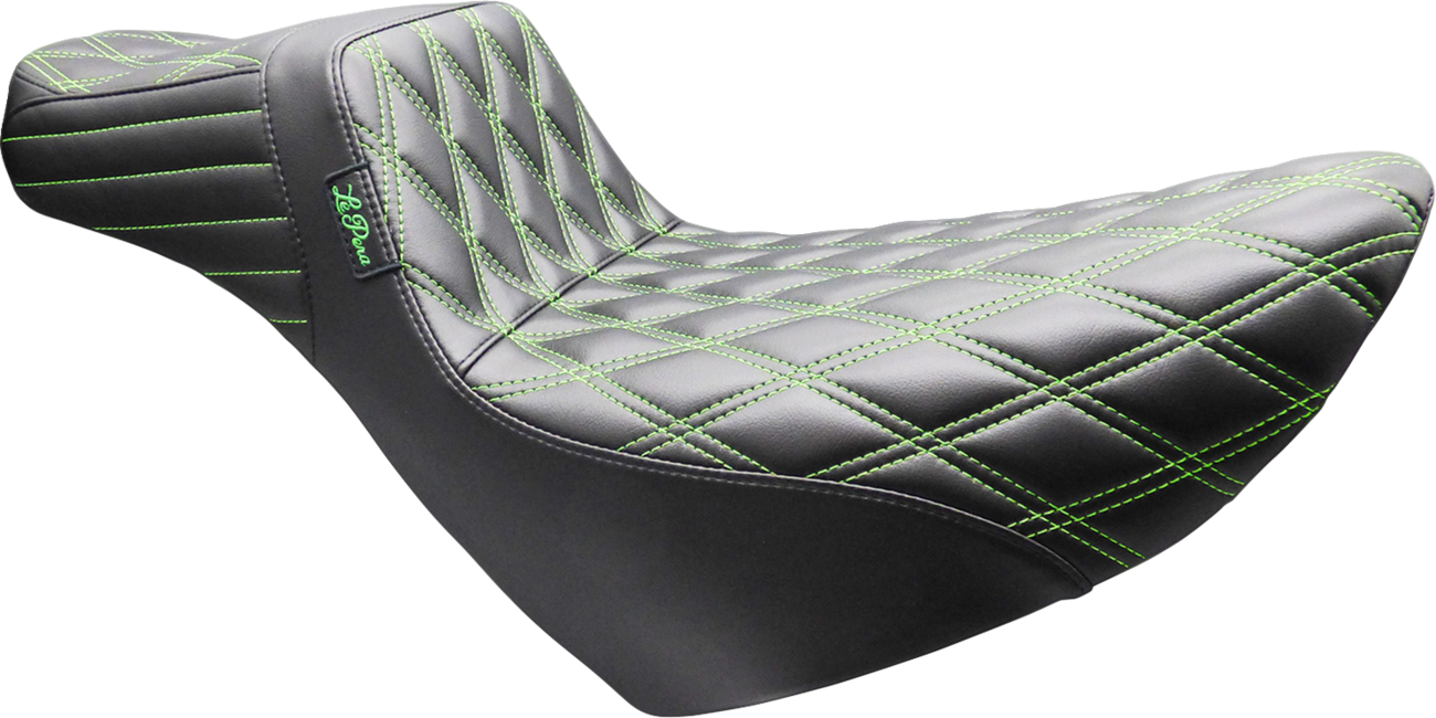 Le Pera Tailwhip Daddy Long Legs Green Diamond Seat for 2018-2026 Harley Softail