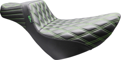 Le Pera Tailwhip Daddy Long Legs Green Diamond Seat for 2018-2026 Harley Softail
