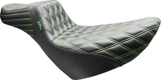 Le Pera Tailwhip Daddy Long Legs Green Diamond Seat for 2018-2026 Harley Softail