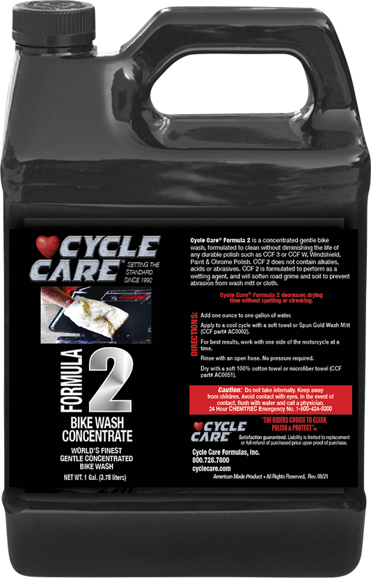 Cycle Care 1 Gal Formula 2 Motorcycle Bike Wash Cleaner Soap Shampoo Concentrate