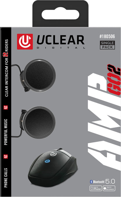 Uclear AMP GO2 Universal Bluetooth Motorcycle Fullface Helmet Communicator