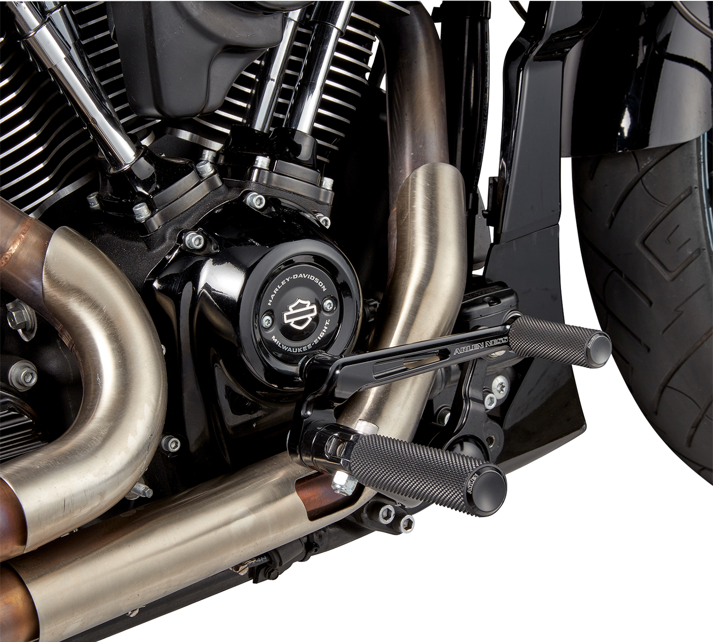 Arlen Ness Black Frame Mounted Mid Controls Kit 2009-2024 Harley Touring Models