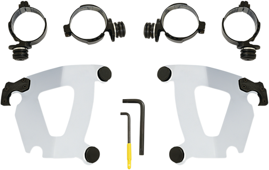Memphis Shades Polished Road Warrior Fairing Mount Kit 18-19 Harley Softail FXFB