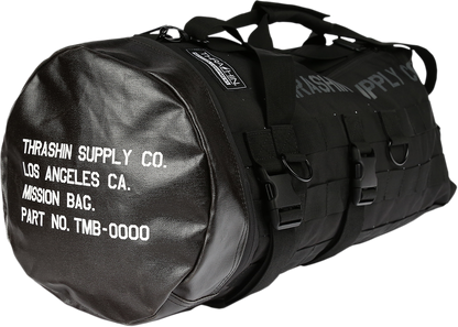 Thrashin Black Zipper Mission Sissybar Molle Webbing Duffle Bag for Harley