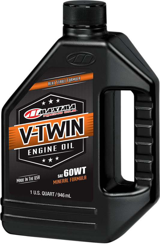 Maxima Racing 1 Quart Conventional Mineral 60W Motorcycle V-Twin Engine Oil