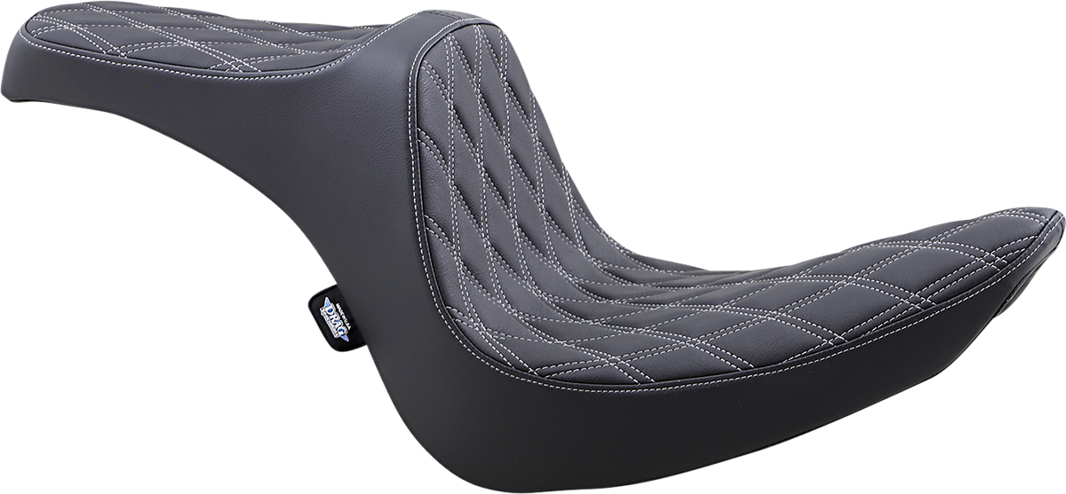 Drag Specialties Predator III Silver Diamond Seat 2006-17 Harley Softail Fat Boy