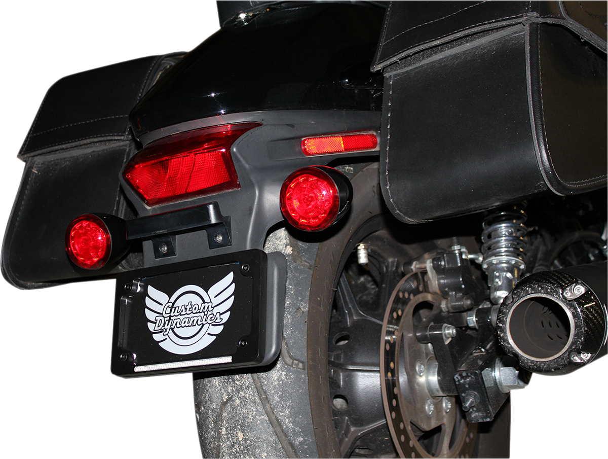 Custom Dynamics Black Probeam Red LED Universal Bullet Turn Signal Kit Harley