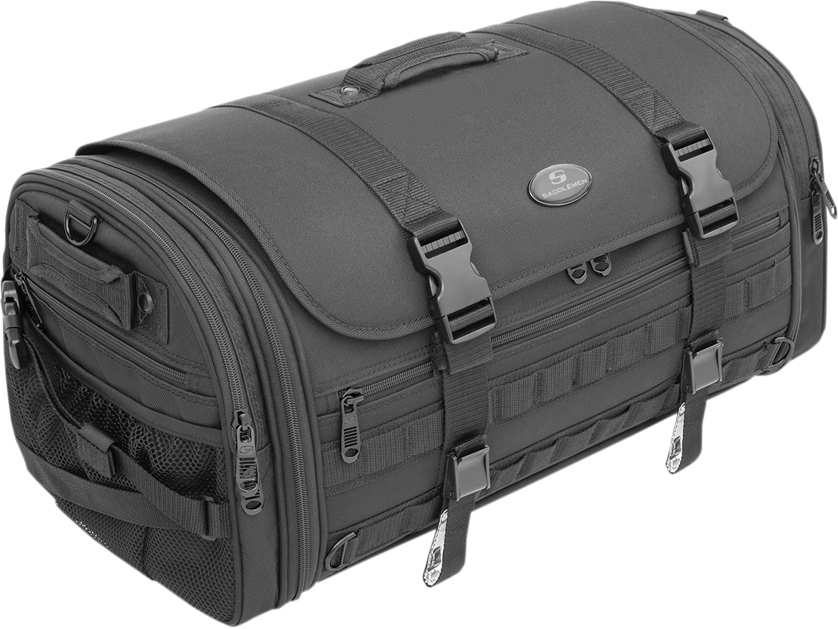 Saddlemen Black Textile Mesh TR3300DE Tactical Motorcycle Rack Bag for Harley