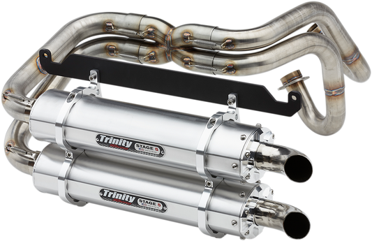 Trinity Racing Stage 5 Brushed Side by Side Exhaust 2019-2022 Honda Talon 1000X