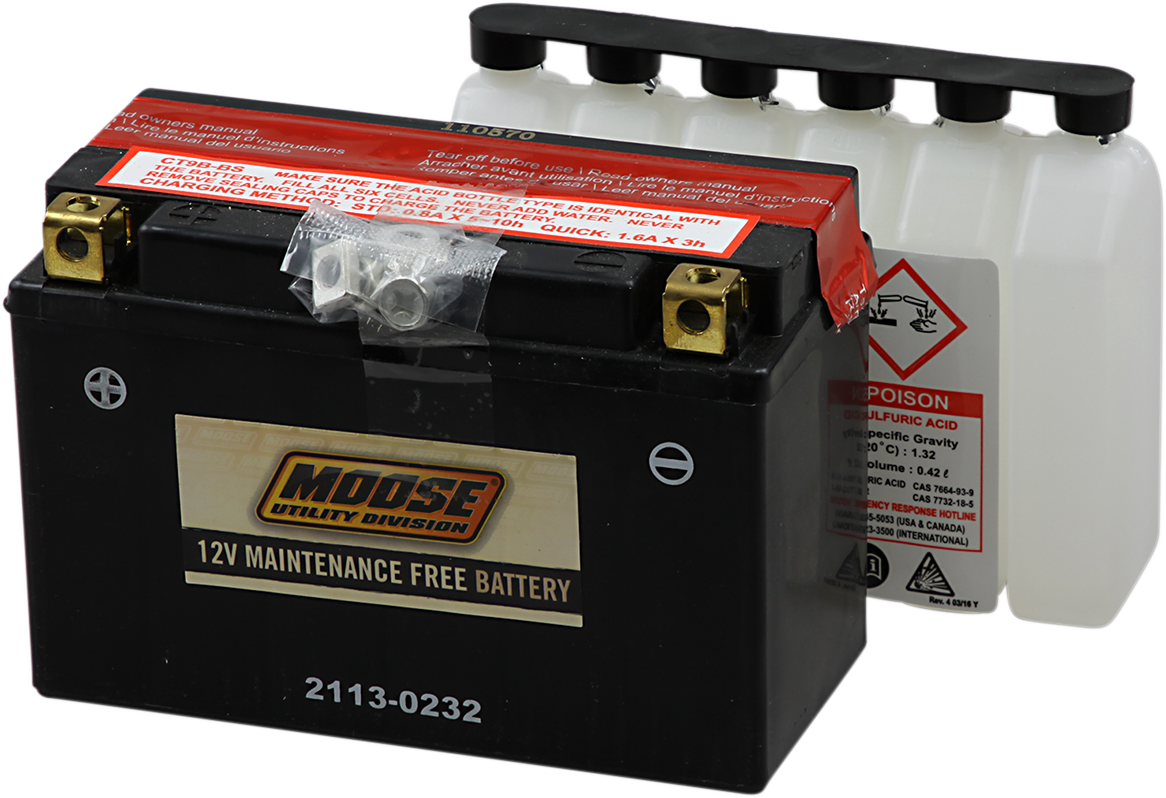 Moose YT9B-BS Maintenance Free Battery for 06-17 Yamaha Raptor 700 SE 4x2