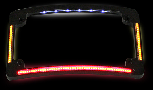 Custom Dynamics Run Brake Turn LED Radius License Plate Frame for Harley