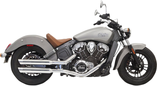 Bassani 3" Classic Chrome Slip On Mufflers for 2017-2024 Indian Scout Bobber
