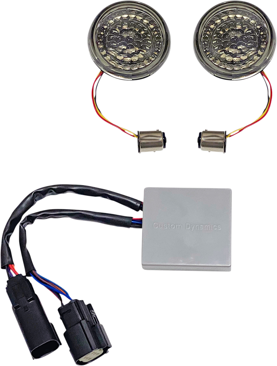Custom Dynamics Amber Red LED Rear Bullet Turn Signals 2014-2024 Harley Touring