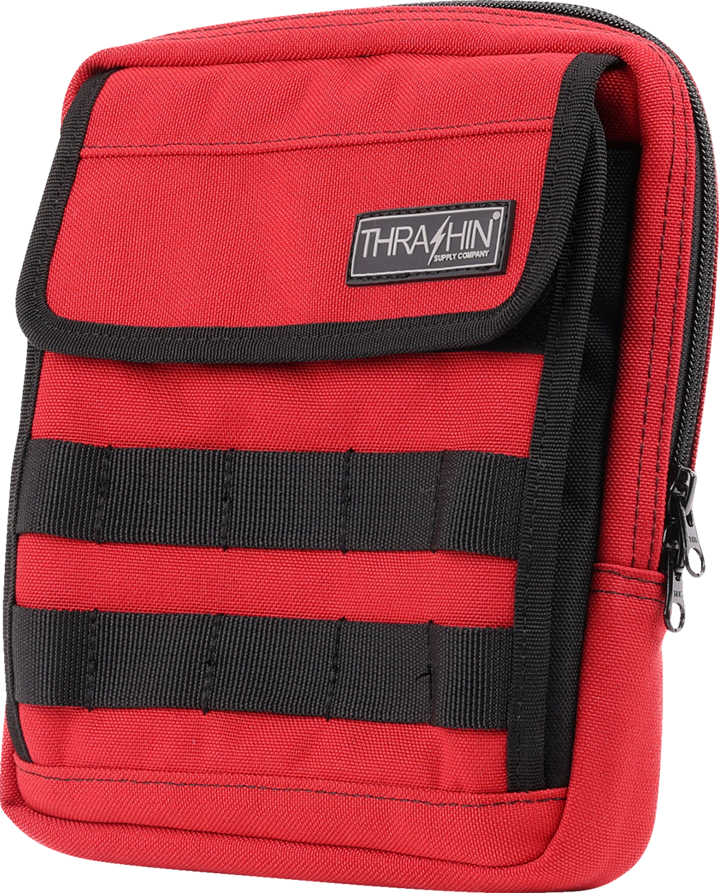 Thrashin Supply Red Motorcycle Handlebar Storage Bag Slim for Harley THB-0034