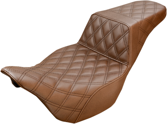 Saddlemen Step-Up Brown Full Lattice Seat for 2008-24 Harley Touring Road Glide