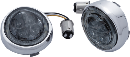 Ciro Fang Red LED Front Turn Signal Inserts 2000-2024 Harley Softail Touring