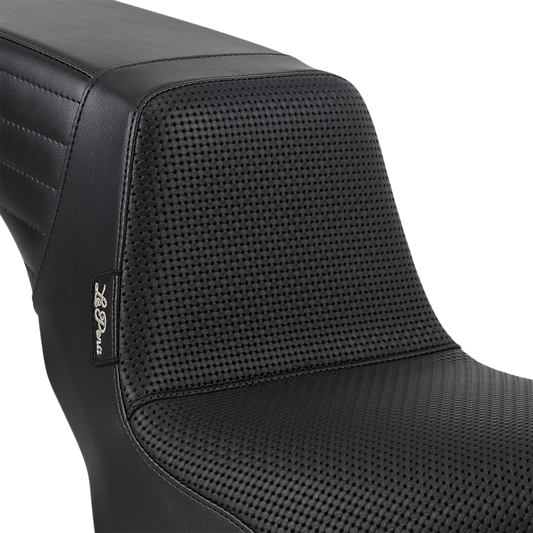 Le Pera Vinyl Black Basketweave Kickflip Seat 2018-2021 Harley Softail FXBB