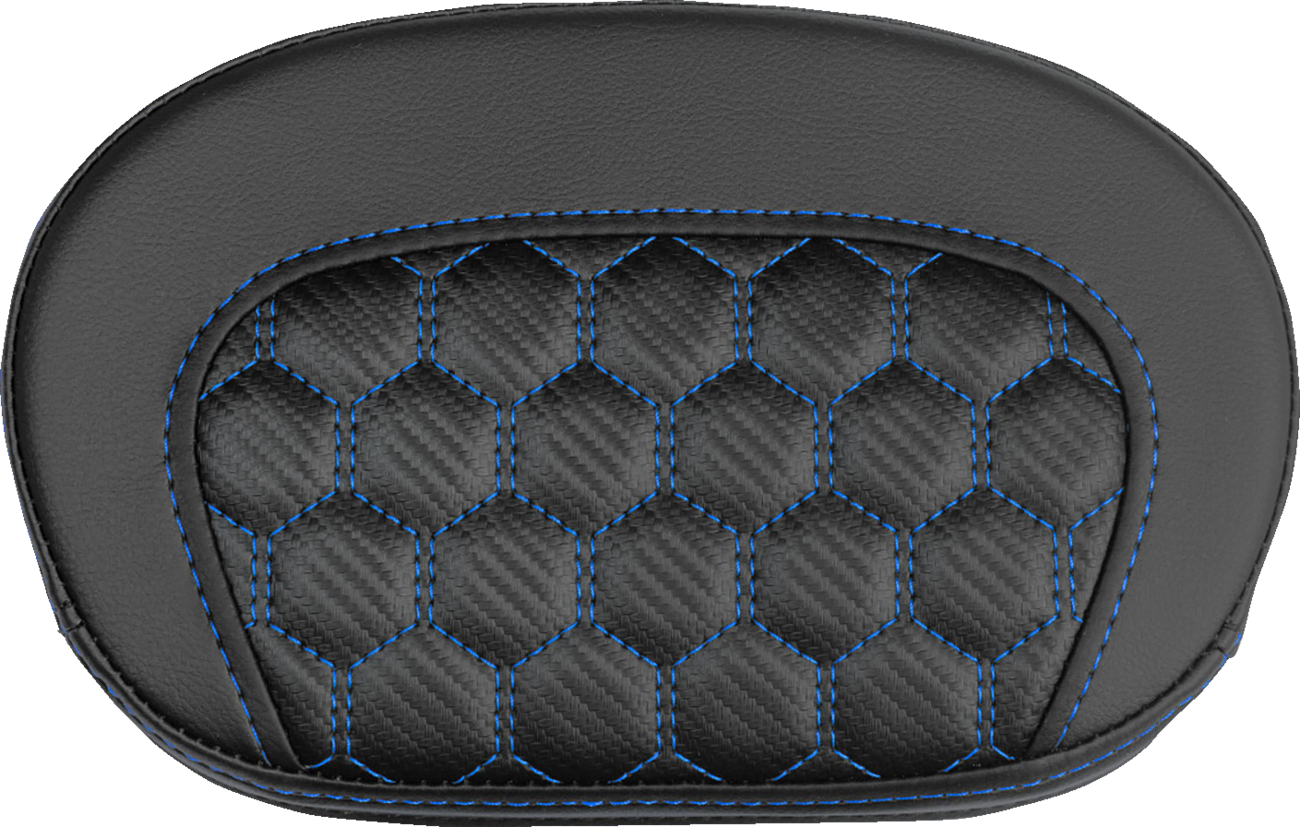 Saddlemen Mini Contour Blue Carbon Honeycomb Sissy Bar Backrest Pad for Harley