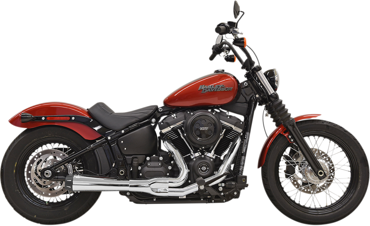 Bassani Chrome 2-1 Road Rage 4" Exhaust System 2018-21 Harley Softail FXBR FLFB