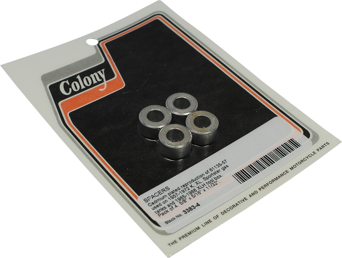 Colony Gas Tank Tool Box 4 Pack Spacer Kit 1957-1972 Harley Davidson Sportster
