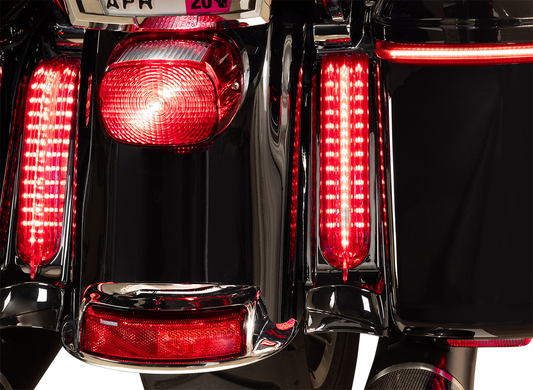 Ciro Black Rear Saddlebag Red LED Filler Panel Lights 2014-2024 Harley Touring
