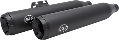 S&S Grand National Black 50 State Legal Slip on Mufflers 2018-22 Harley Softail