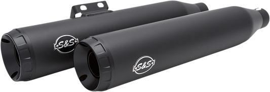 S&S Grand National Black 50 State Legal Slip on Mufflers 2018-22 Harley Softail