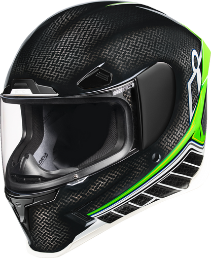 Icon Airframe Pro Green Carbon Hyperstrike Full Face Adult Motorcycle Helmet