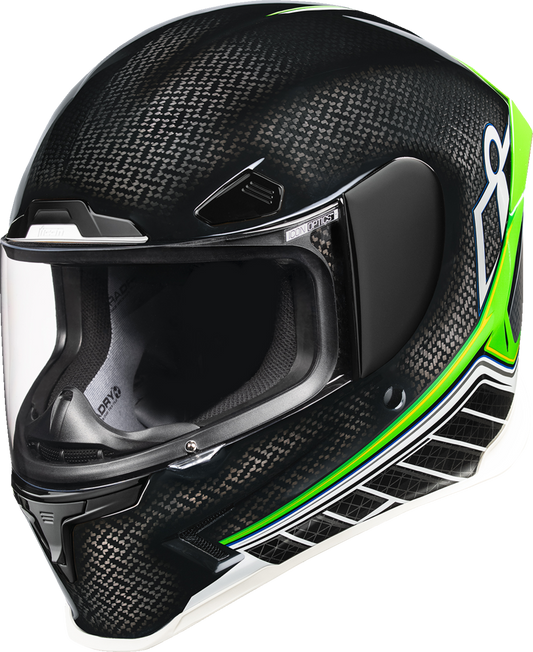 Icon Airframe Pro Green Carbon Hyperstrike Full Face Adult Motorcycle Helmet