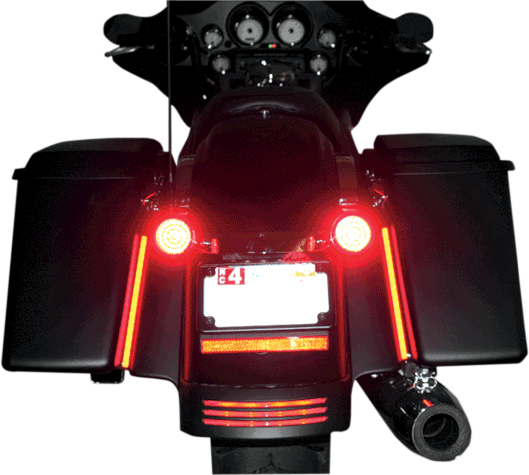 Custom Dynamics 8" Red Plasma Rods Pair Motorcycle Lights Harley Touring FLH