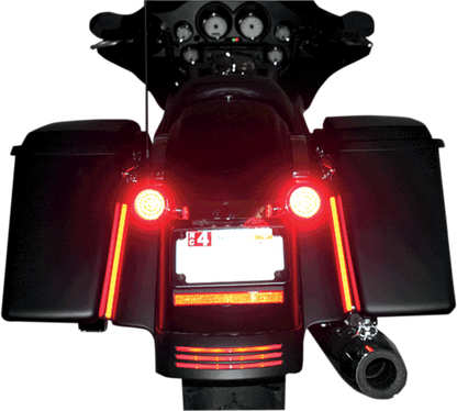 Custom Dynamics 8" Red Plasma Rods Pair Motorcycle Lights Harley Touring FLH