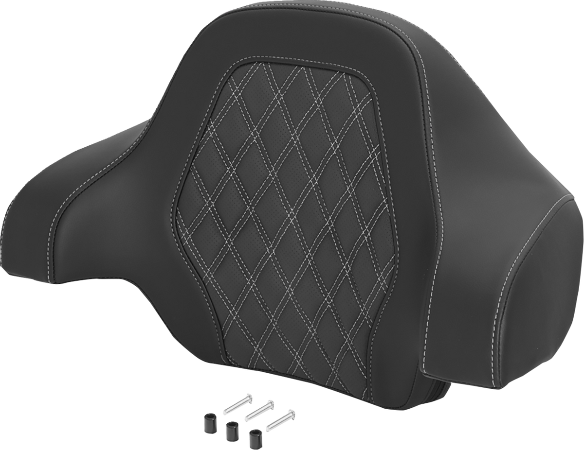 Saddlemen Silver Lattice Deluxe Sissy Bar Tour Pack Backrest Pad for Harley