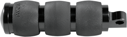 Avon Black 3 Ring Air Cushioned Male Mount Folding Footpegs for Harley Davidson