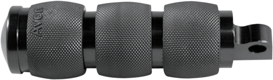 Avon Black 3 Ring Air Cushioned Male Mount Folding Footpegs for Harley Davidson