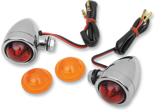 Drag Specialties 1.5" Bullet Marker Turn Signal Lights Red or Amber fits Harley