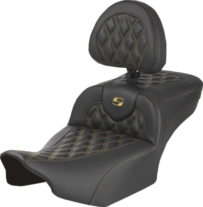 Saddlemen Roadsofa Gold Carbon Extended Seat Backrest for 2023-26 Harley Touring