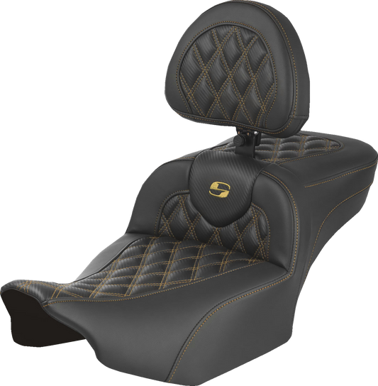 Saddlemen Roadsofa Gold Carbon Extended Seat Backrest for 2023-26 Harley Touring