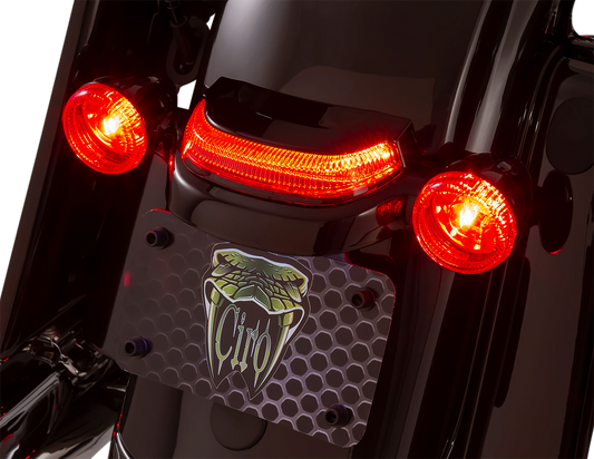 Ciro 40154 Lightstrike Black Crown Rear LED Taillight 2014-2023 Harley Touring