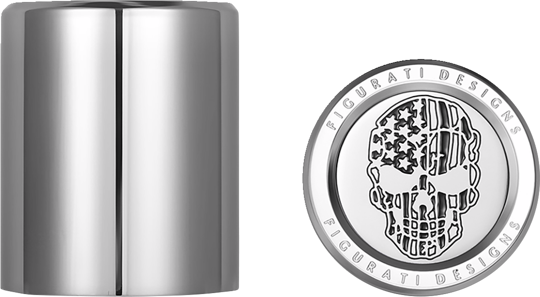 Figurati B&W Skull USA Flag Short Magnetic Docking Hardware Covers for Harley