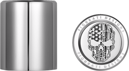 Figurati B&W Skull USA Flag Short Magnetic Docking Hardware Covers for Harley