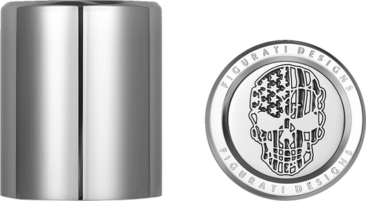Figurati B&W Skull USA Flag Short Magnetic Docking Hardware Covers for Harley