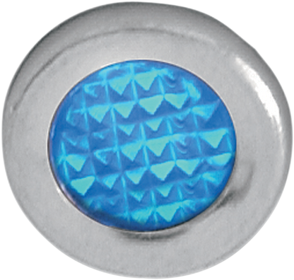 Drag Specialties Stainless Steel Bezel 0.3" Blue Snap-In Indicator Light Harley